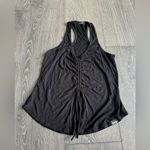 Exotica Ruched Tank in Black Size Medium